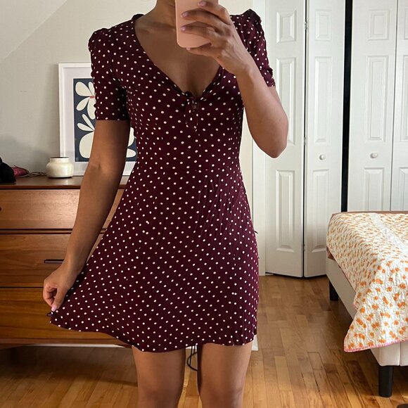 Reformation Irene Dress in Polka Dot (0, XS) - Picture 1 of 10